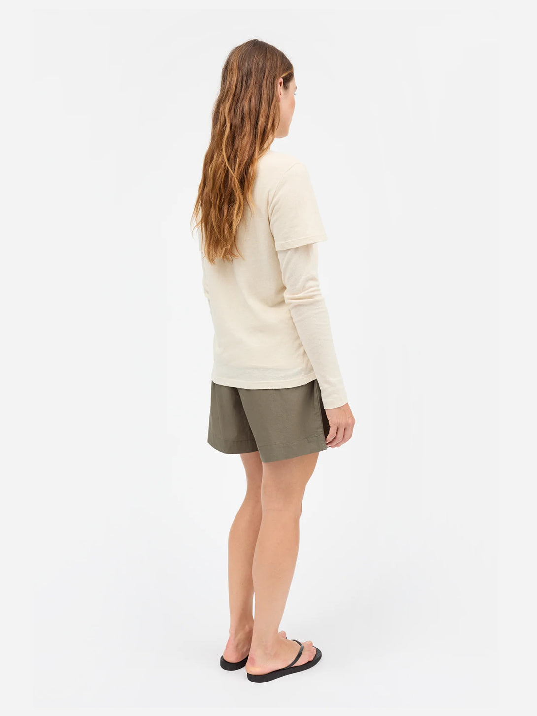 Khaki Edgar Shorts Womens Elastic Waist Skall Studio Shorts 