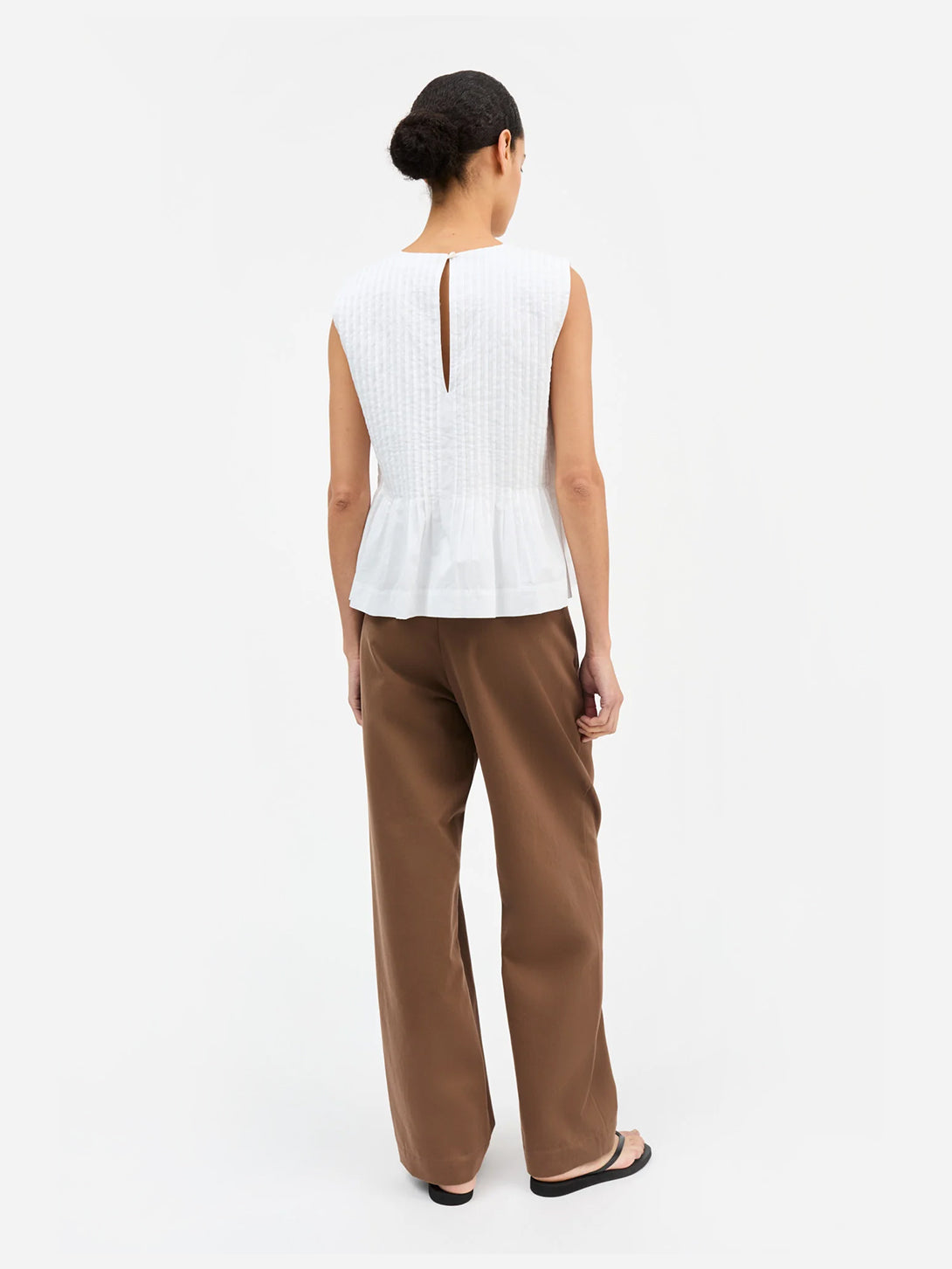 White Pavlova Top Womens White Sleeveless Top Skall Studio 