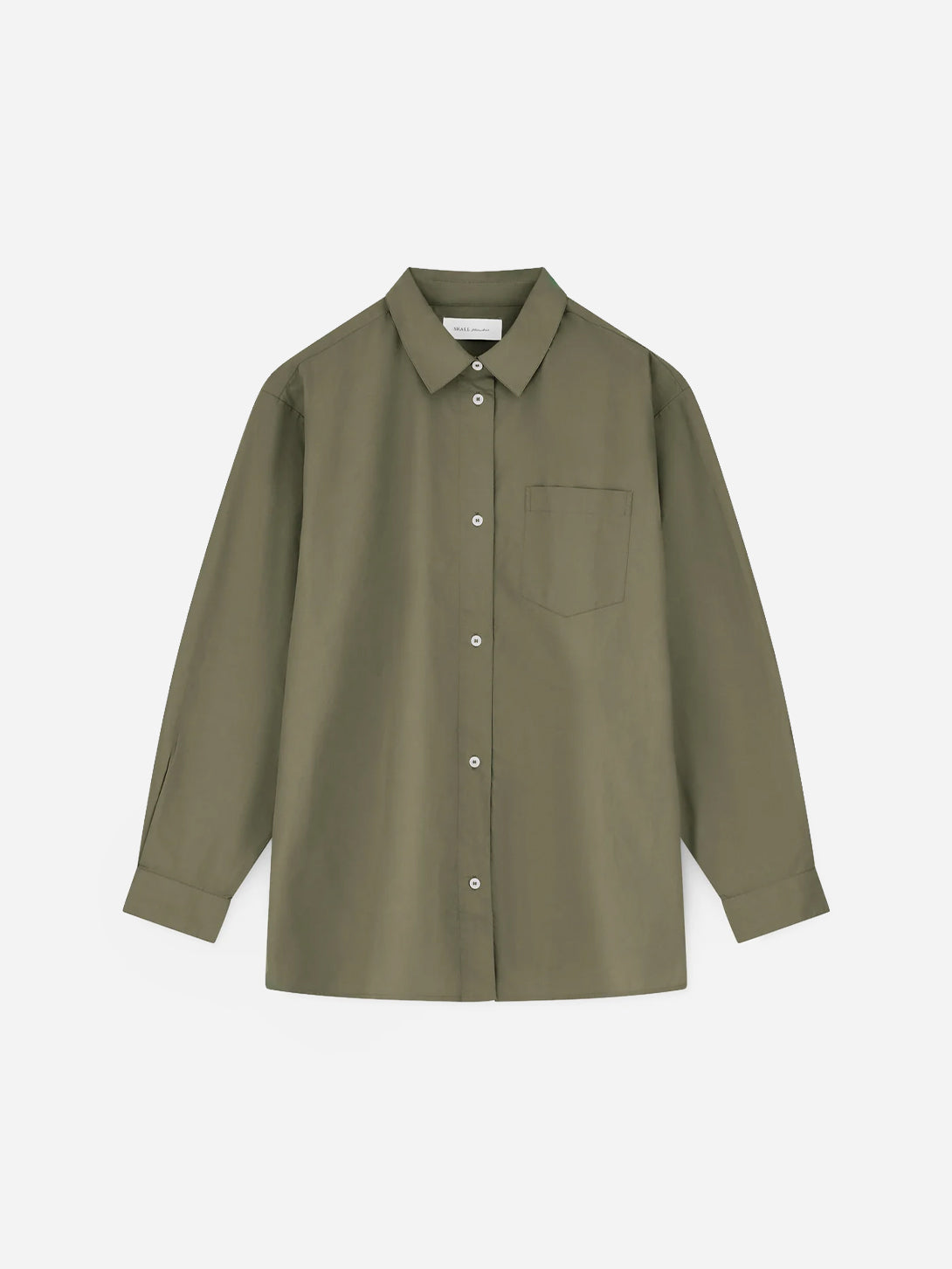 Khaki Edgar Shirt Womens Woven Button Up Shirt Skall Studio 