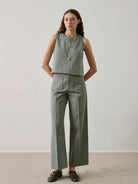 Vert D'eau Harry Womens Green Trousers Casual Formal Pants Leg Pleat Soeur Clothing