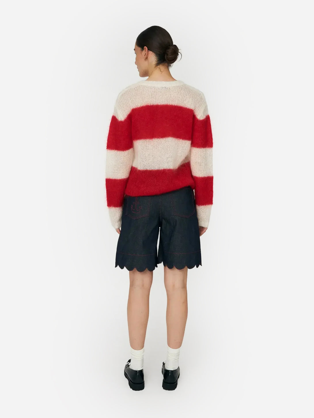 Raw Denim Unwashed Denim Scallop Shorts Womens Stella Nova Shorts 