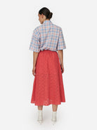 Summer Coral Cotton Lace Skirt Womens Midi Skirt Knit Skirt Stella Nova 