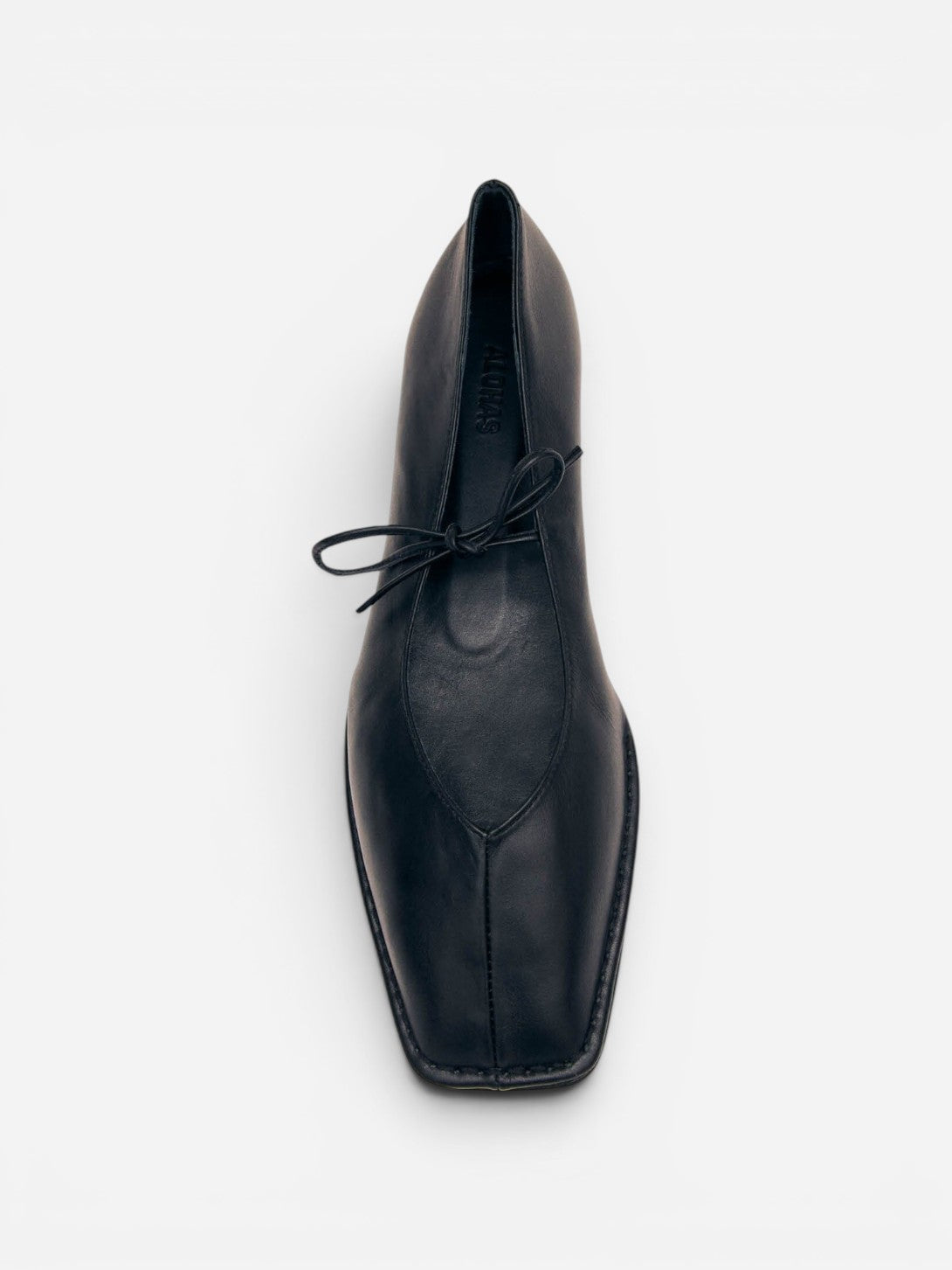 Black Sway Leather Flats Alohas Womens Black Leather Flats 