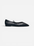 Black Sway Leather Flats Alohas Womens Black Leather Flats 