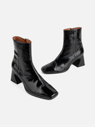Black Taffy Womens Intentionally Blank Leather Boots Womens Heel Boots 
