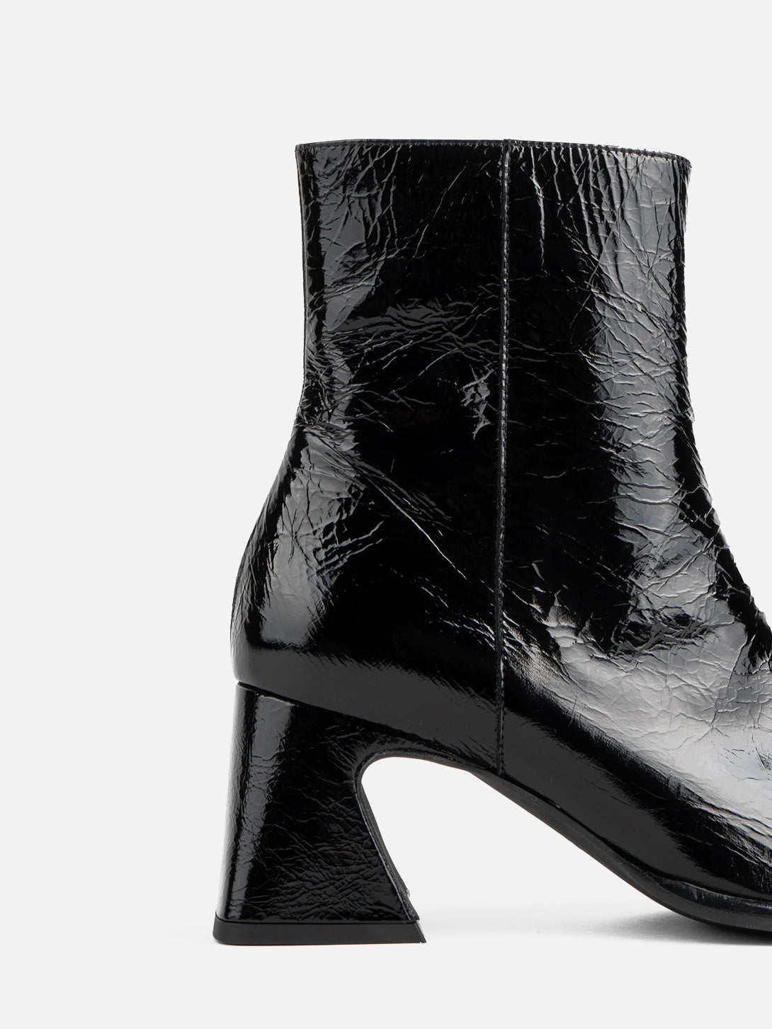 Black Taffy Womens Intentionally Blank Leather Boots Womens Heel Boots 