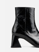 Black Taffy Womens Intentionally Blank Leather Boots Womens Heel Boots 