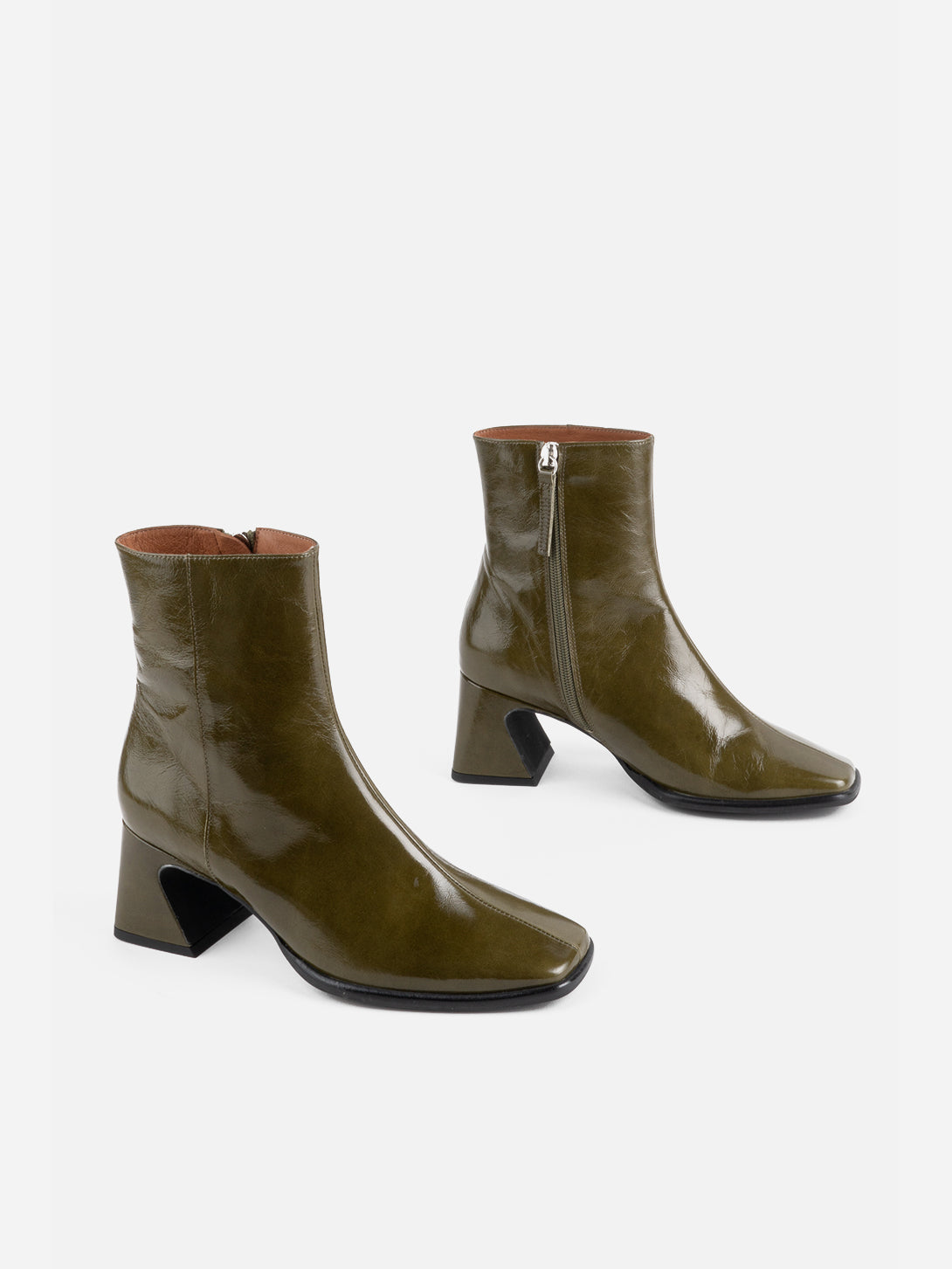 Olive Taffy Womens Intentionally Blank Boot Leather Heeled Olive Boot