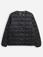 Black Basic Crew Neck Down Jacket Puffer Jacket Taion