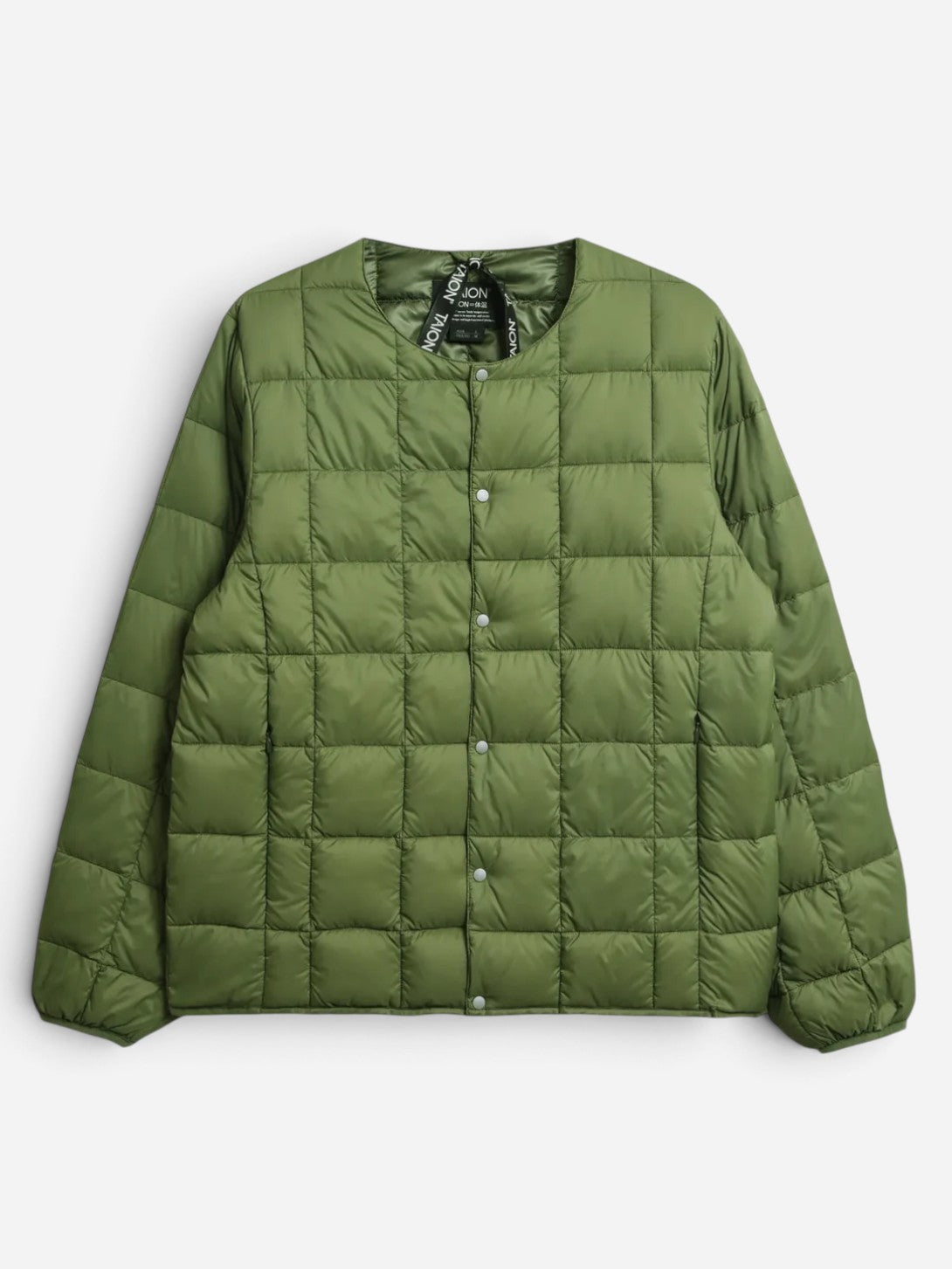 Olive Basic Crew Neck Down Jacket Puffer Jacket Taion