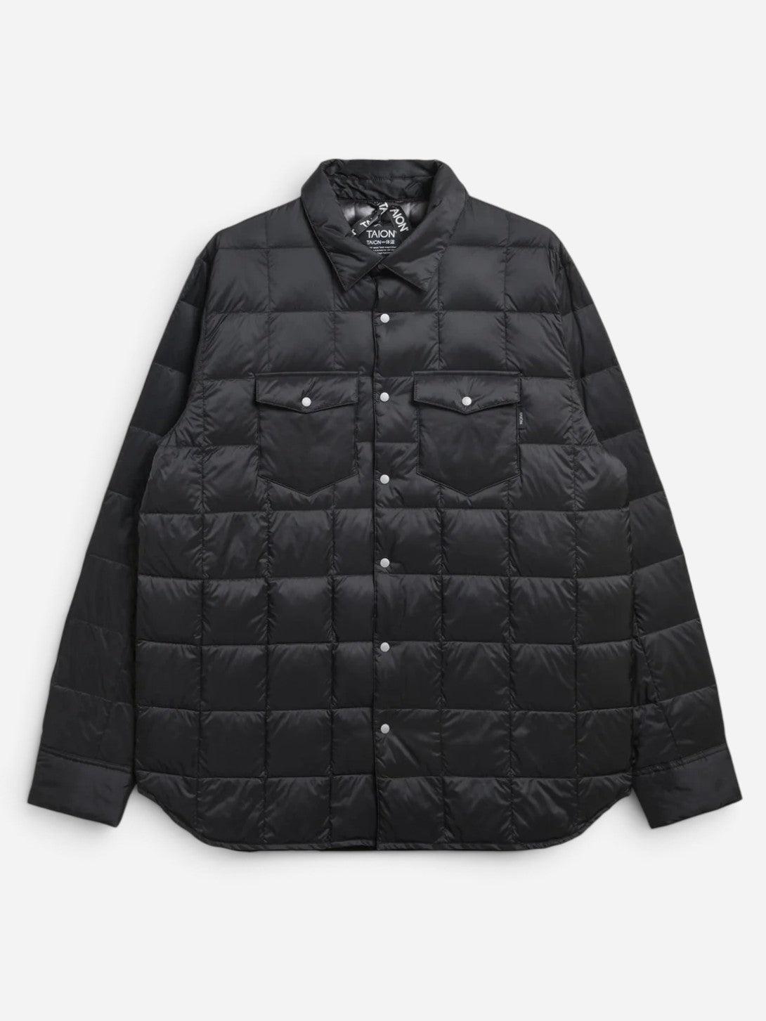 Black Basic W-Pocket Down Shirt Taion Puffer Shirt 