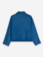 Mid Denim TNS Tencel Blouse Womens Indigo Collared Long Sleeve Blouse New Society 