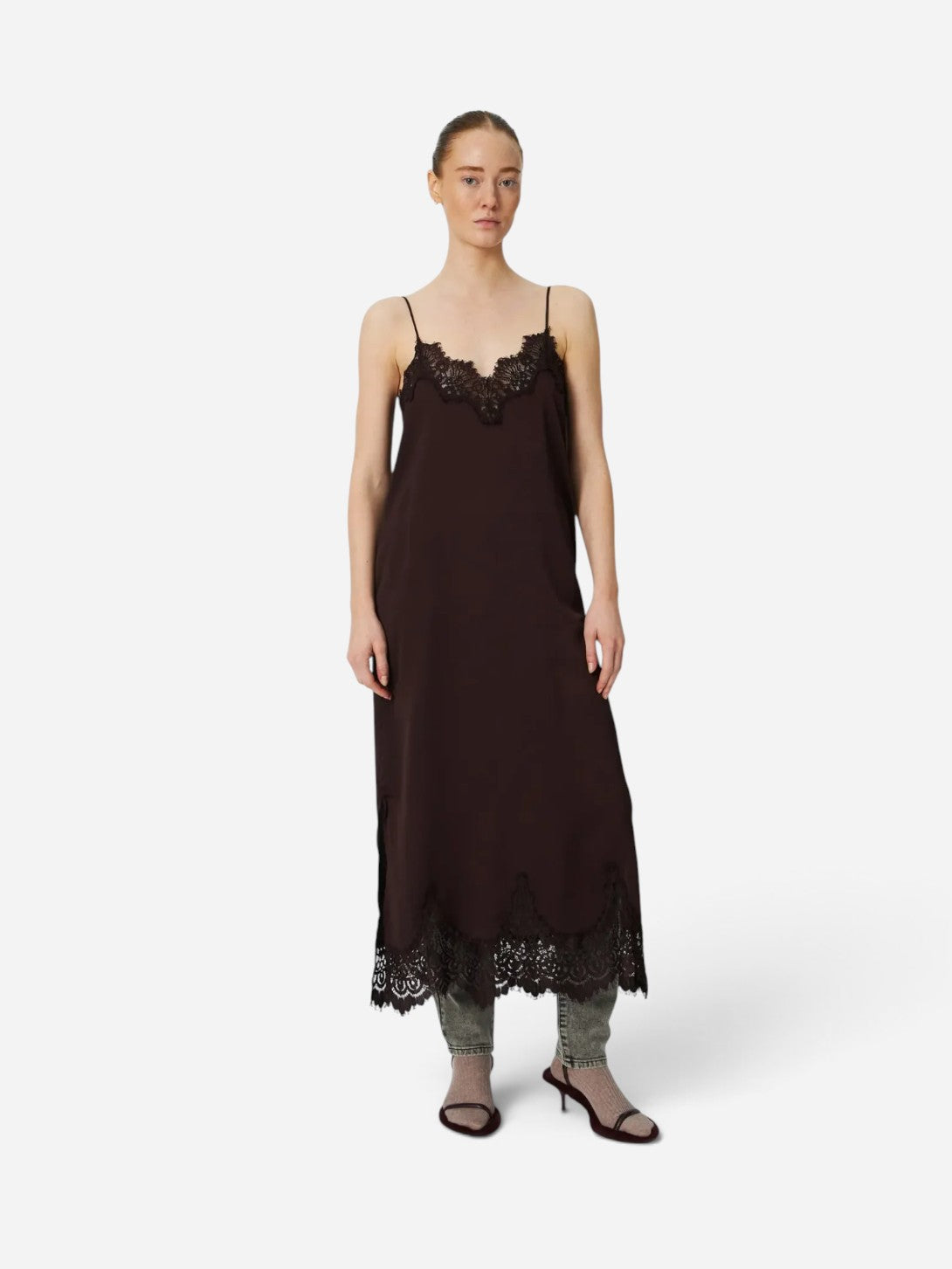 Dark Brown Underlayer Lace Dress Womens Stella Nova Dress 