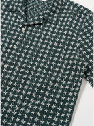 Green/White Road Shirt Mens Striped Camp Collar Shirt Universal Works 