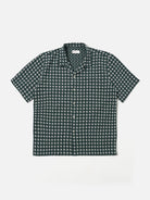 Green/White Road Shirt Mens Striped Camp Collar Shirt Universal Works 