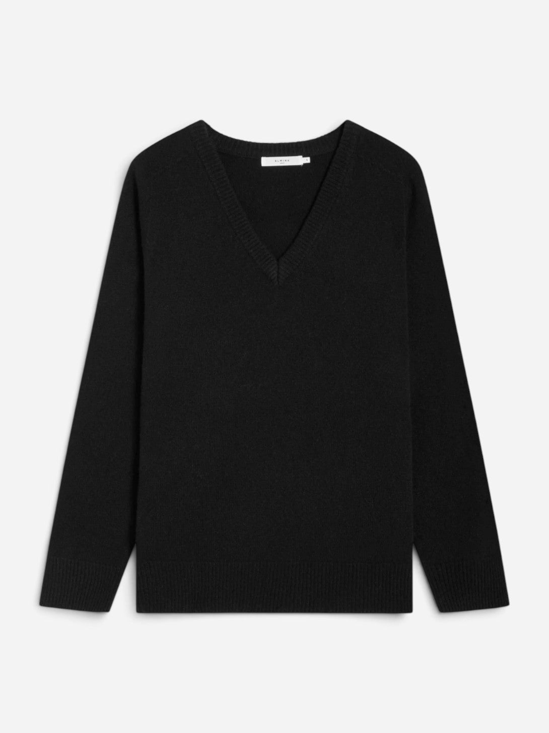 Black Wool V Neck Sweater Women V Neck Merino Wool Sweater Almina Concept 
