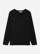 Black Wool V Neck Sweater Women V Neck Merino Wool Sweater Almina Concept 