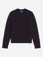 Navy Knit Wool Crewneck Sweater Womens Knit Pullover Almina Concept 