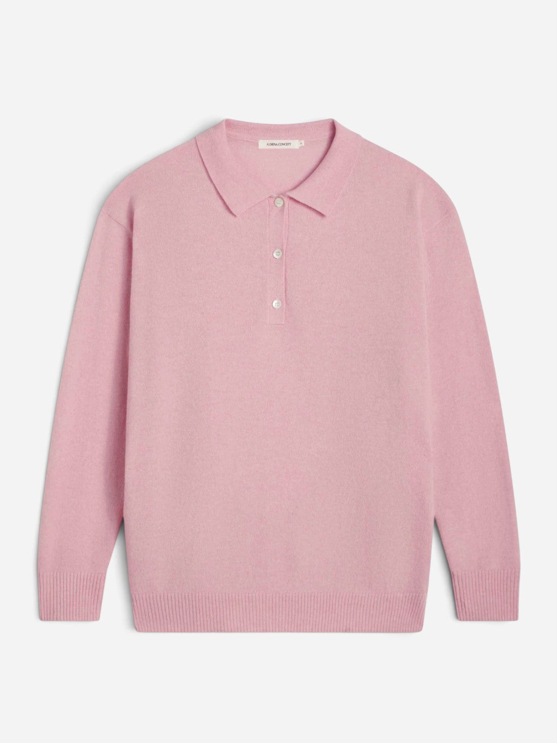 Pink Lightweight Wool Polo Womens Polo Shirt Almina Concept