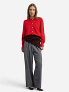 Red Knit Cardigan Womens Button Up Green Cardigan Almina Concept 