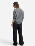 Grey Oversized Wool Cash Sweater Almina Concept