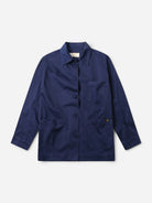 Blue Garbardine Work Jacket Button Up Collared Outerwear Le Mont St Michel Clothing 