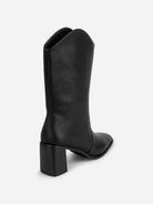 Black Worth Womens Intentionally Blank Leather Boots 