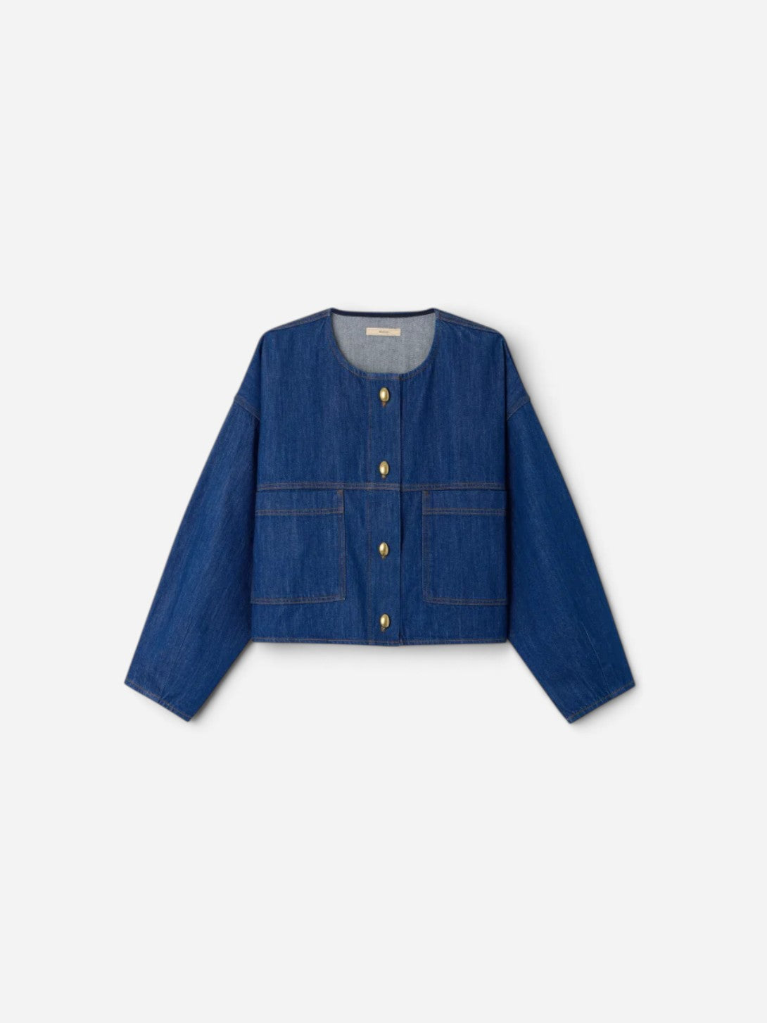 Seventy Blue Almodiva Womens Round Nck Denim Outerwear Sessun Clothing