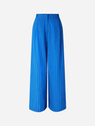 Office Blue Provencia Womens Striped Sessun Trousers Womens High Waisted Pants 