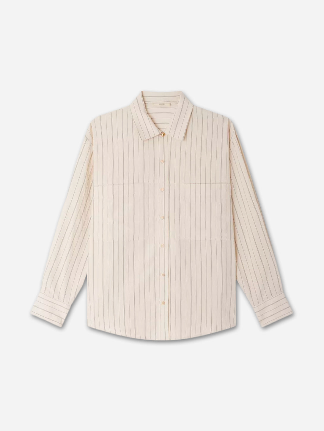 Tapioca San Juan Womens Sessun Button Up Collared Overshirt Striped Casual Woven Shirt 