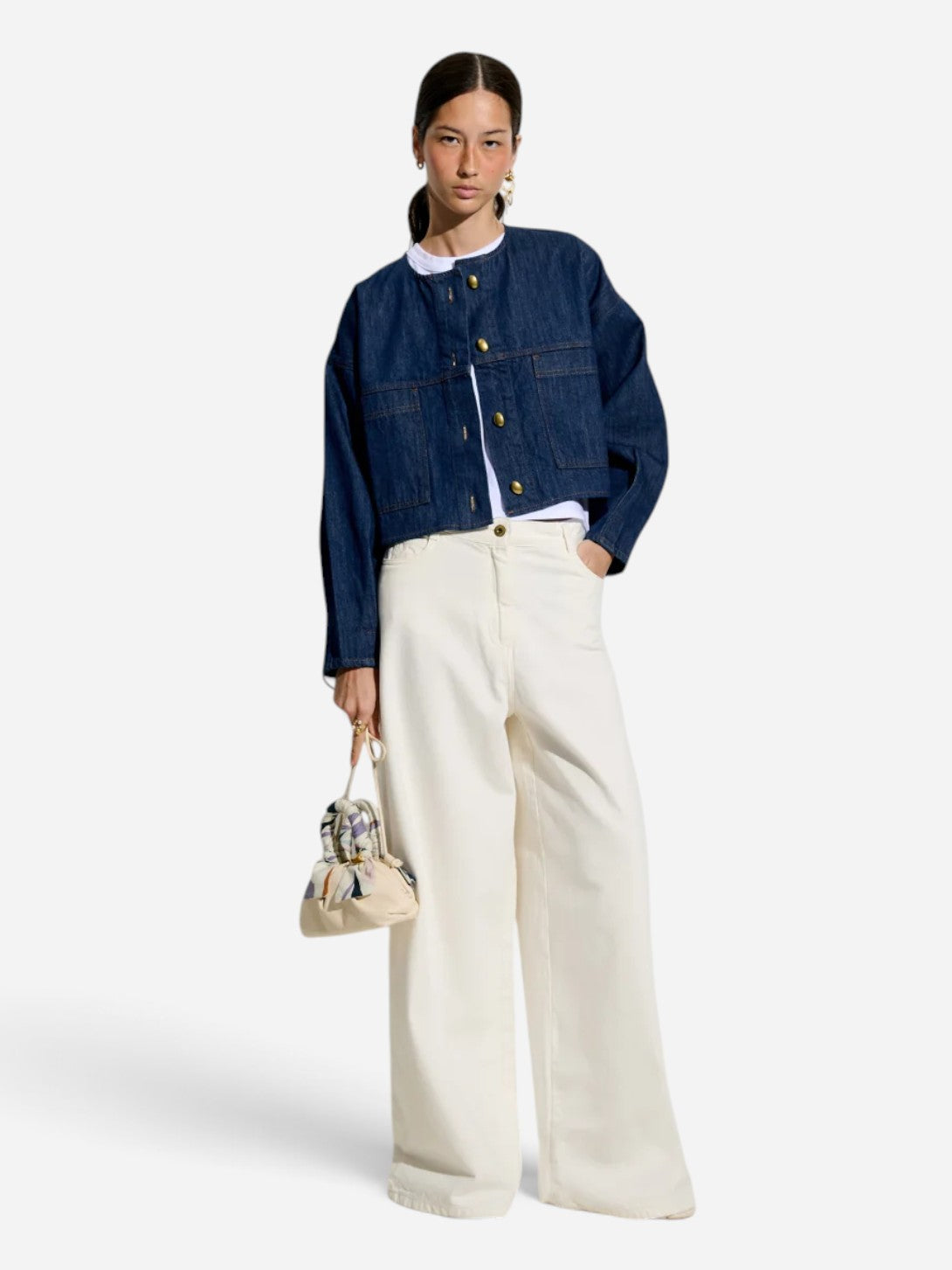 Seventy Blue Almodiva Womens Round Nck Denim Outerwear Sessun Clothing