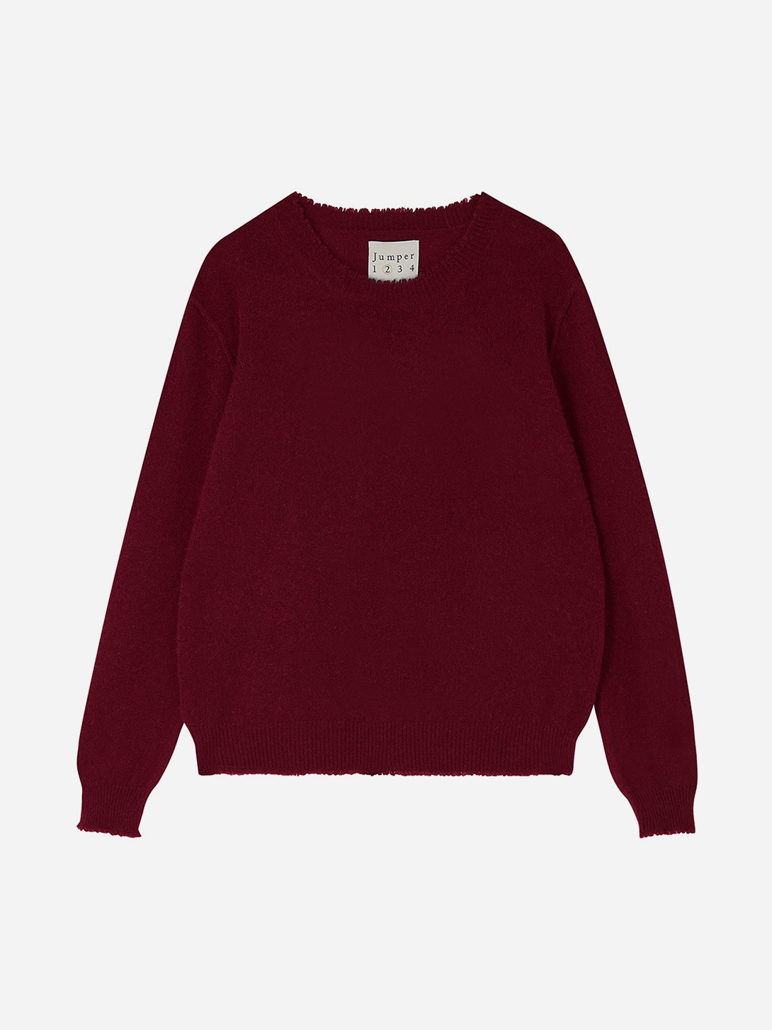 Burgundy Crop Crew Jumper1234 Crewneck Sweater 100% Cashmere Womens Sweater