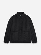 Black Banja Liner Overshirt Rain Button Up Overshirt Black Collared Pockets Womens