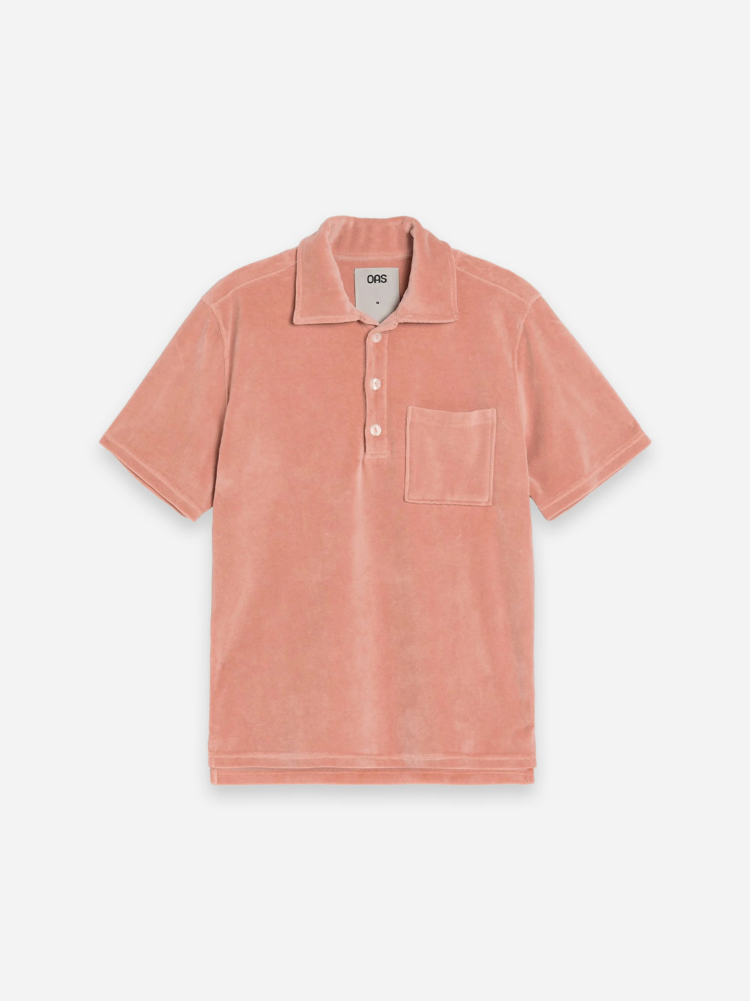 Cameo Girona Velour Shirt Mens Collared Button Shirt Summer Polo Shirt Chest Pocket 