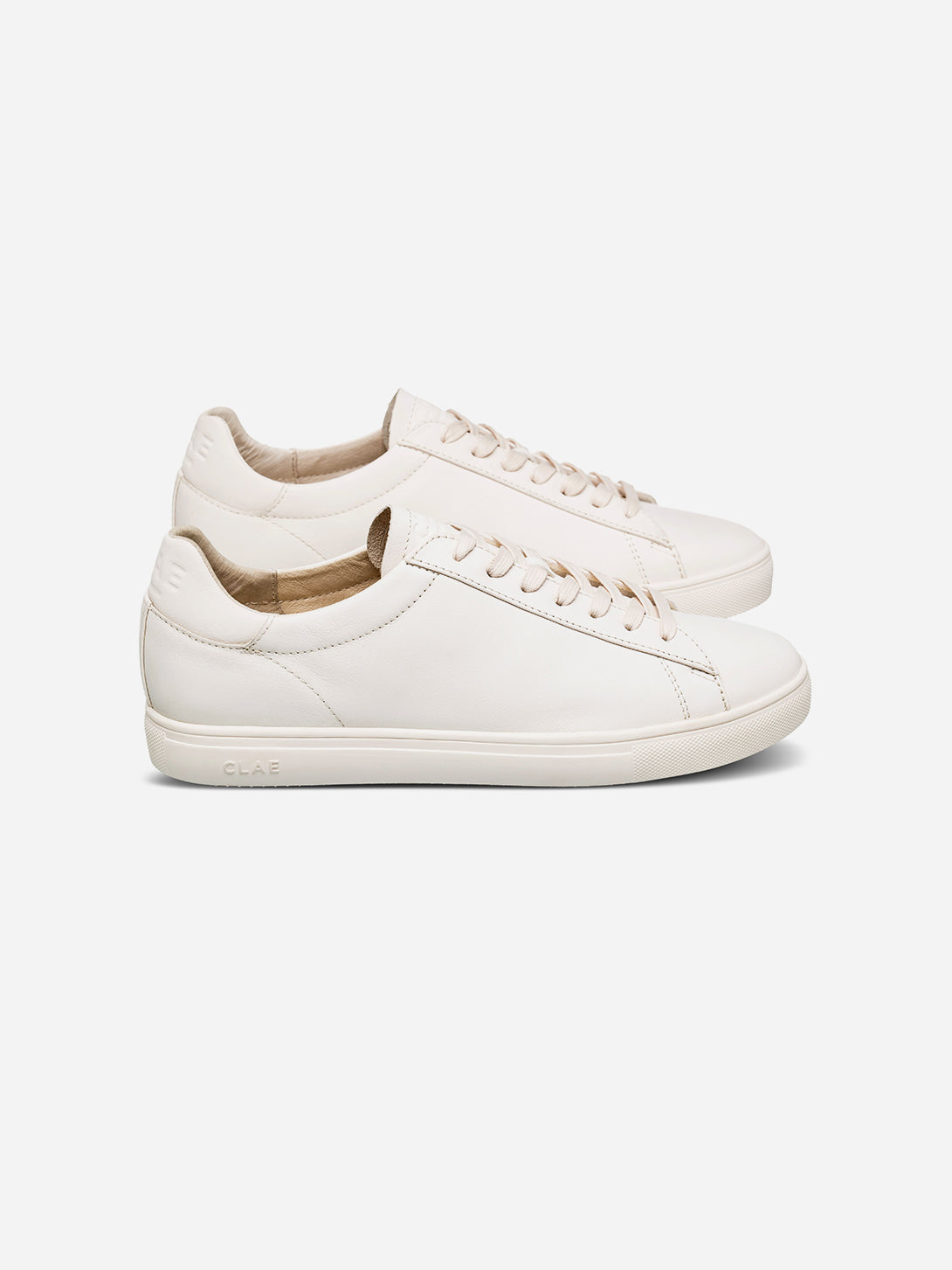 Triple Off White Leather Bradley Clae Vegan Sneakers Clae Los Angeles Fall Winter Clae Shoes 