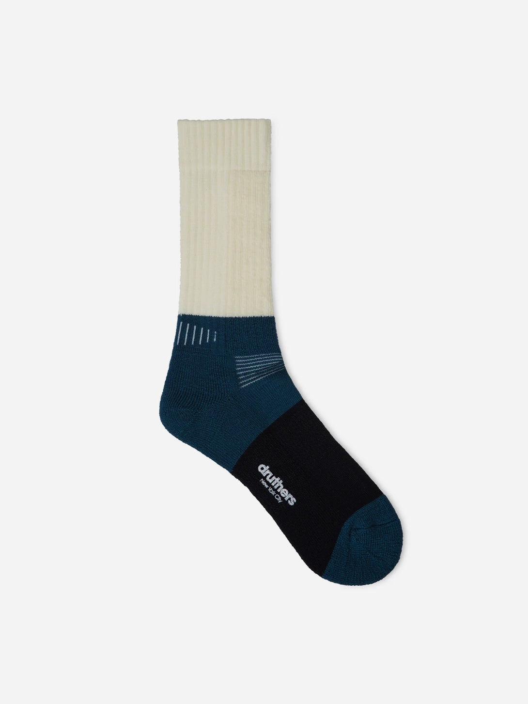Blue Merino Wool Stripe Function Boot Sock Druthers