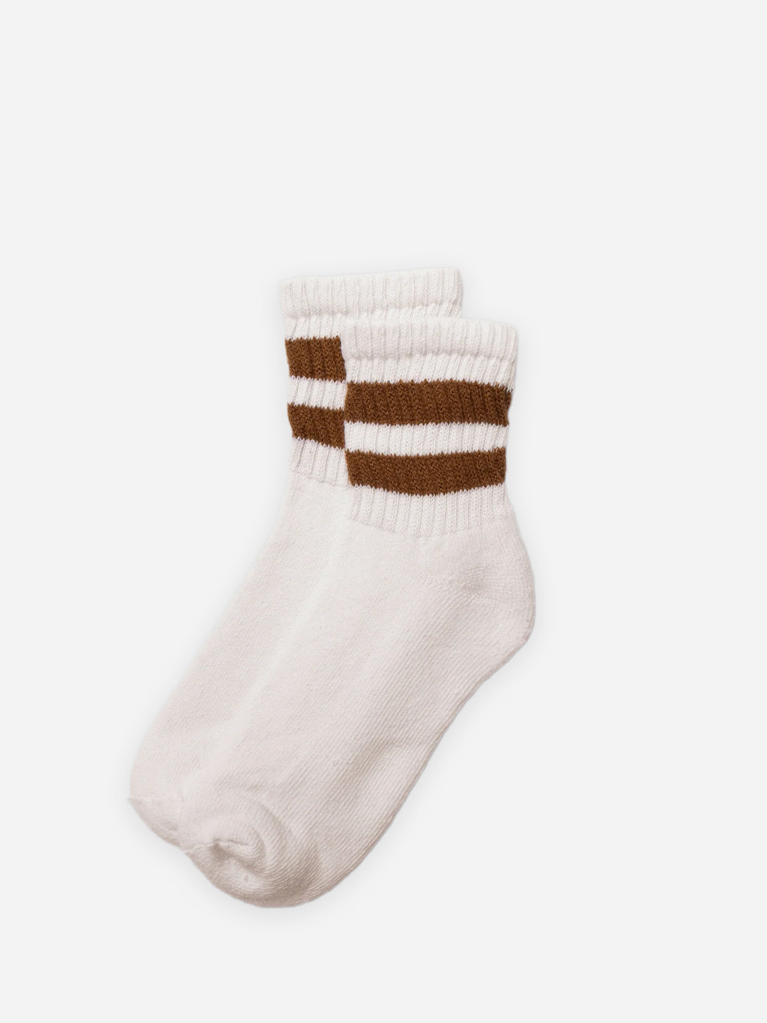 Brown The Mono Stripe Quarter Crew American Trench Crew Socks 