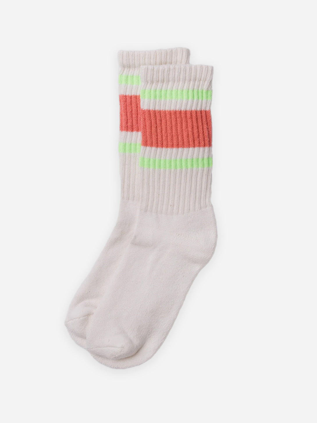 Coral/Neon The Retro Stripe American Trench High Socks 
