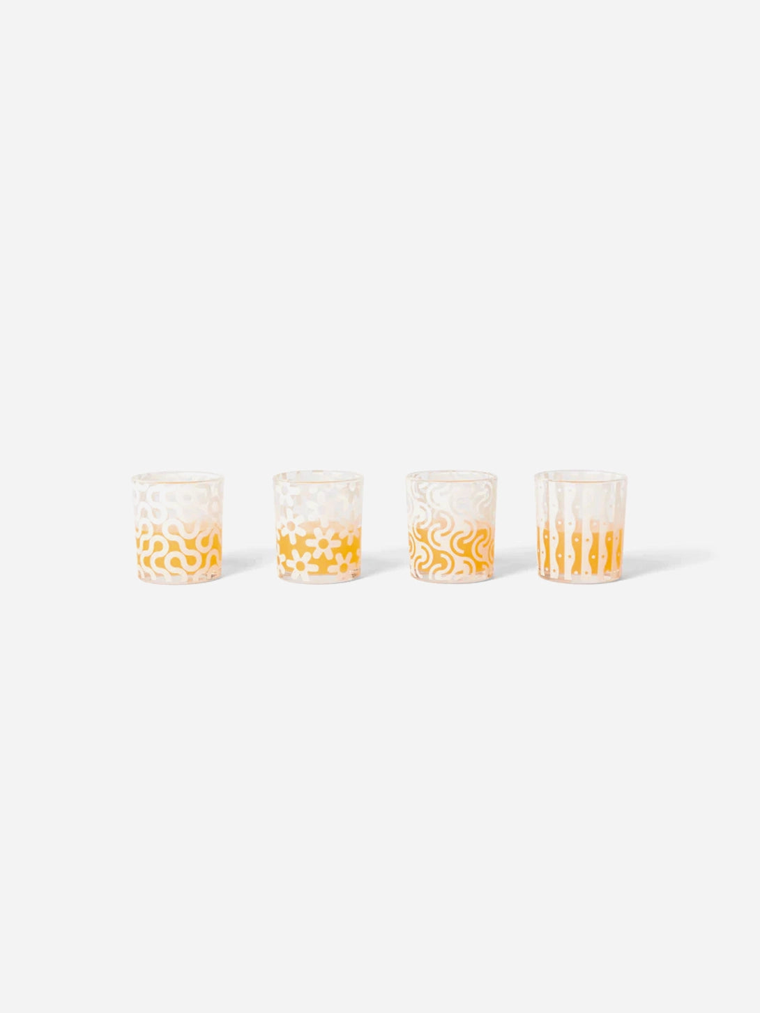 White Dusen Dusen Pattern Glasses 4-pack AreaWare Contemporary Kitchenware Artistic Cups