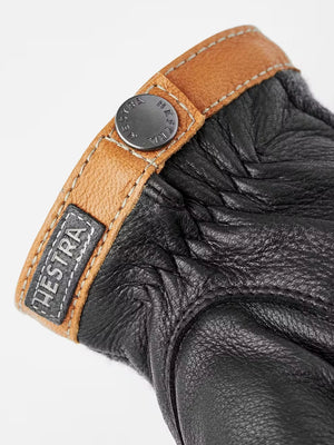 Charcoal/Black Deerskin Wool Tricot Hestra Gloves