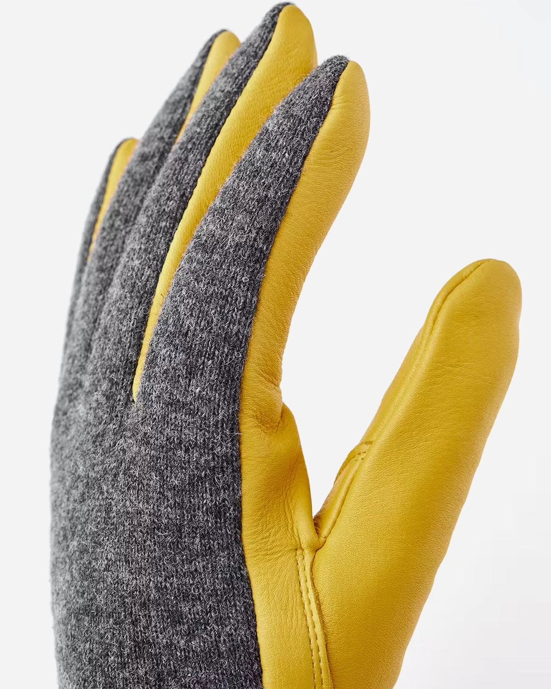 Grey/Tan Deerskin Wool Tricot Hestra Gloves