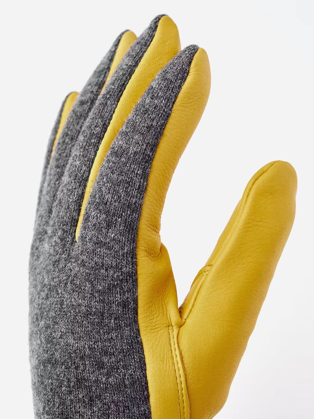 Grey/Tan Deerskin Wool Tricot Hestra Gloves