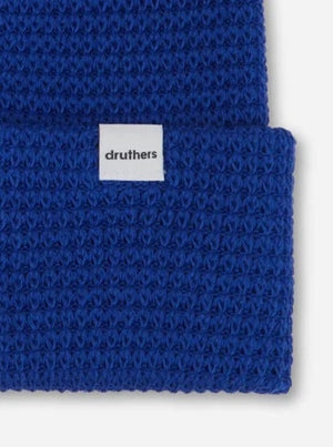 Royal Blue Organic Cotton Waffle Knit Beanie Mens Winter Fall Accessory