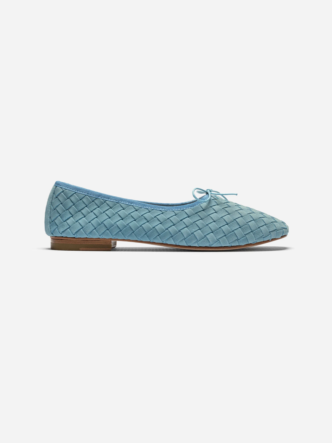 Azure Blue Woven Rotonda Womens Eledera Shoes Womens Flats 