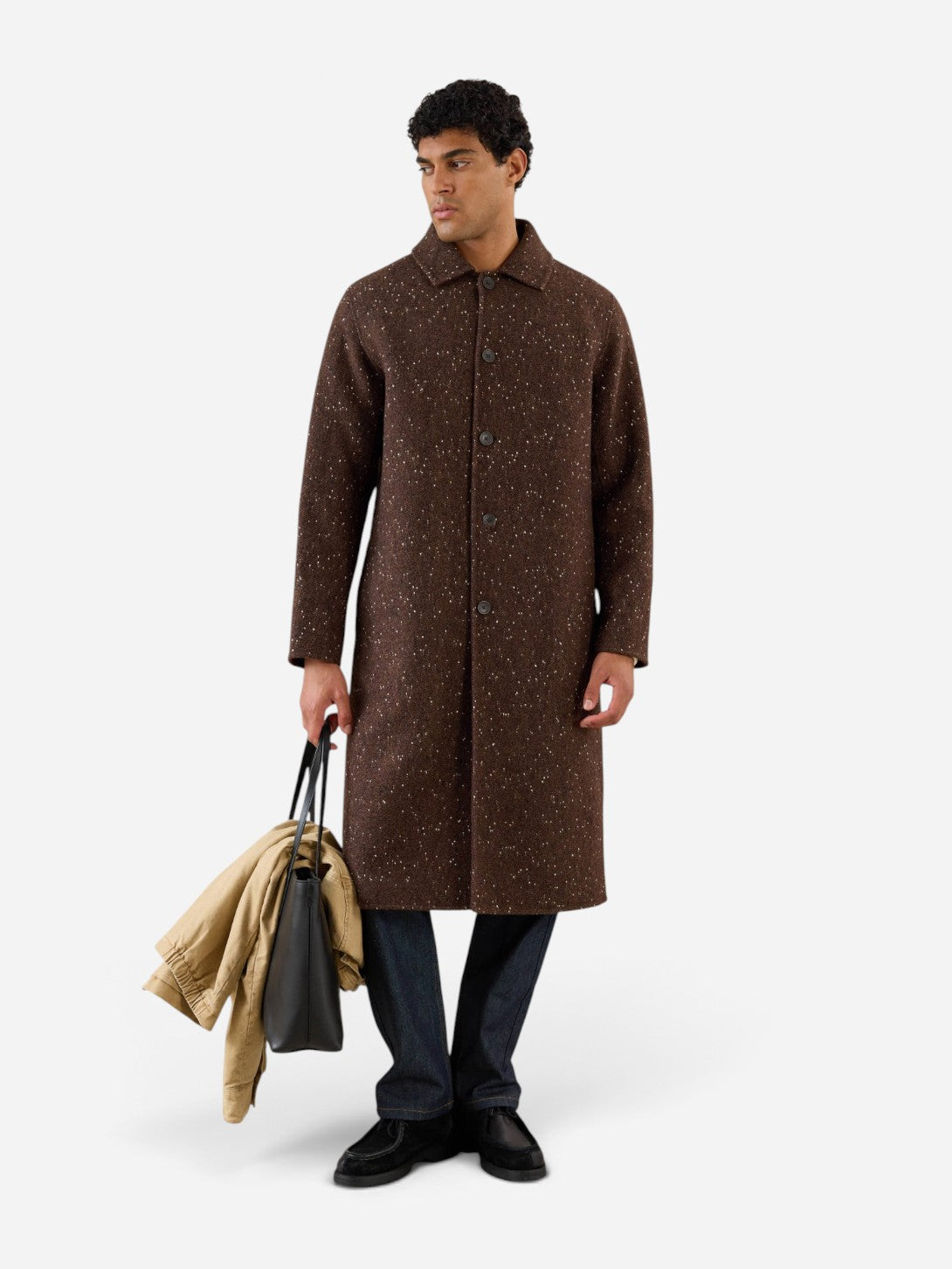 Brown Fleck Minnesota Overcoat Mens Heavy Overcoat Percival Clothing