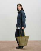 Green Moss Large Lamp Shade Tweed Tote Large Shoulder Tote Bag Utility Outdoor Beach Tote Future Classics Handbags 