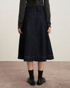 Dk Indigo Collared A-Line Skirt Womens Denim Skirt Future Classics 