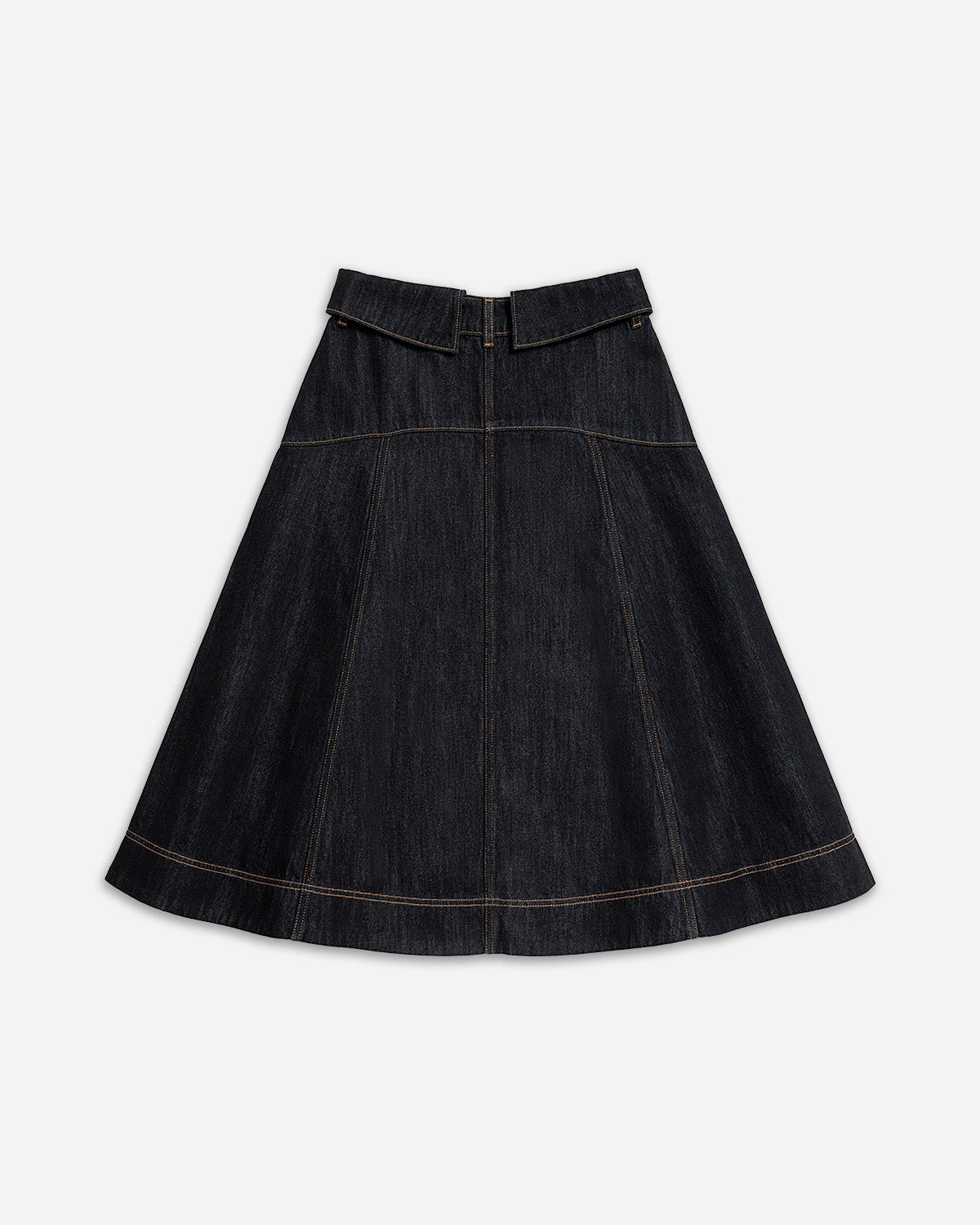 Dk Indigo Collared A-Line Skirt Womens Denim Skirt Future Classics 