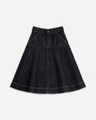 Dk Indigo Collared A-Line Skirt Womens Denim Skirt Future Classics 