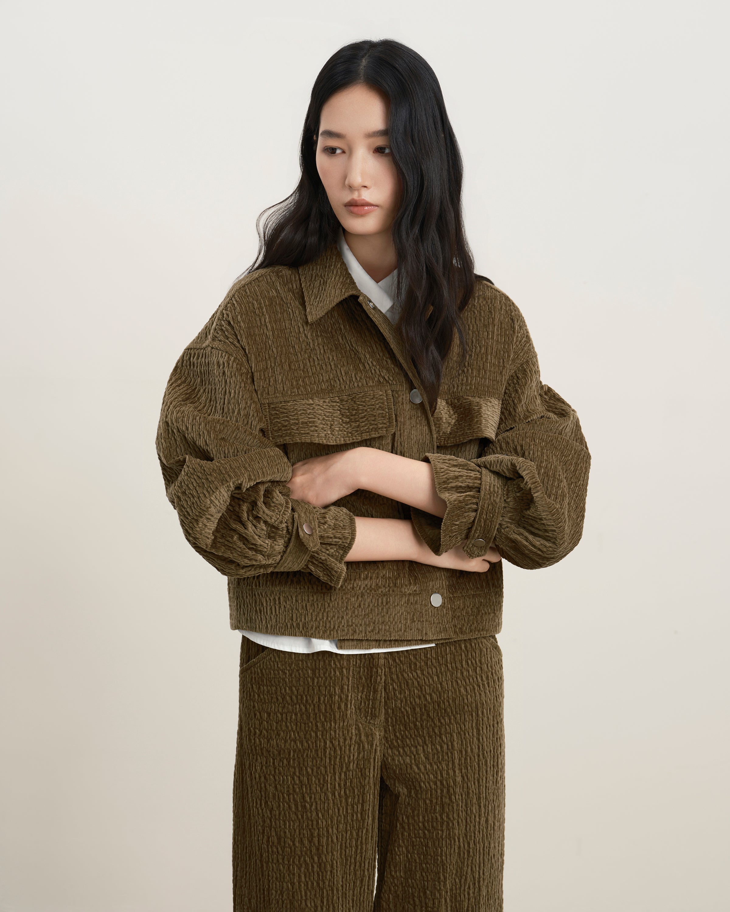 Beech Corduroy Cropped Shirt Jacket Womens Shirt Jacket Collared Button Up Future Classics